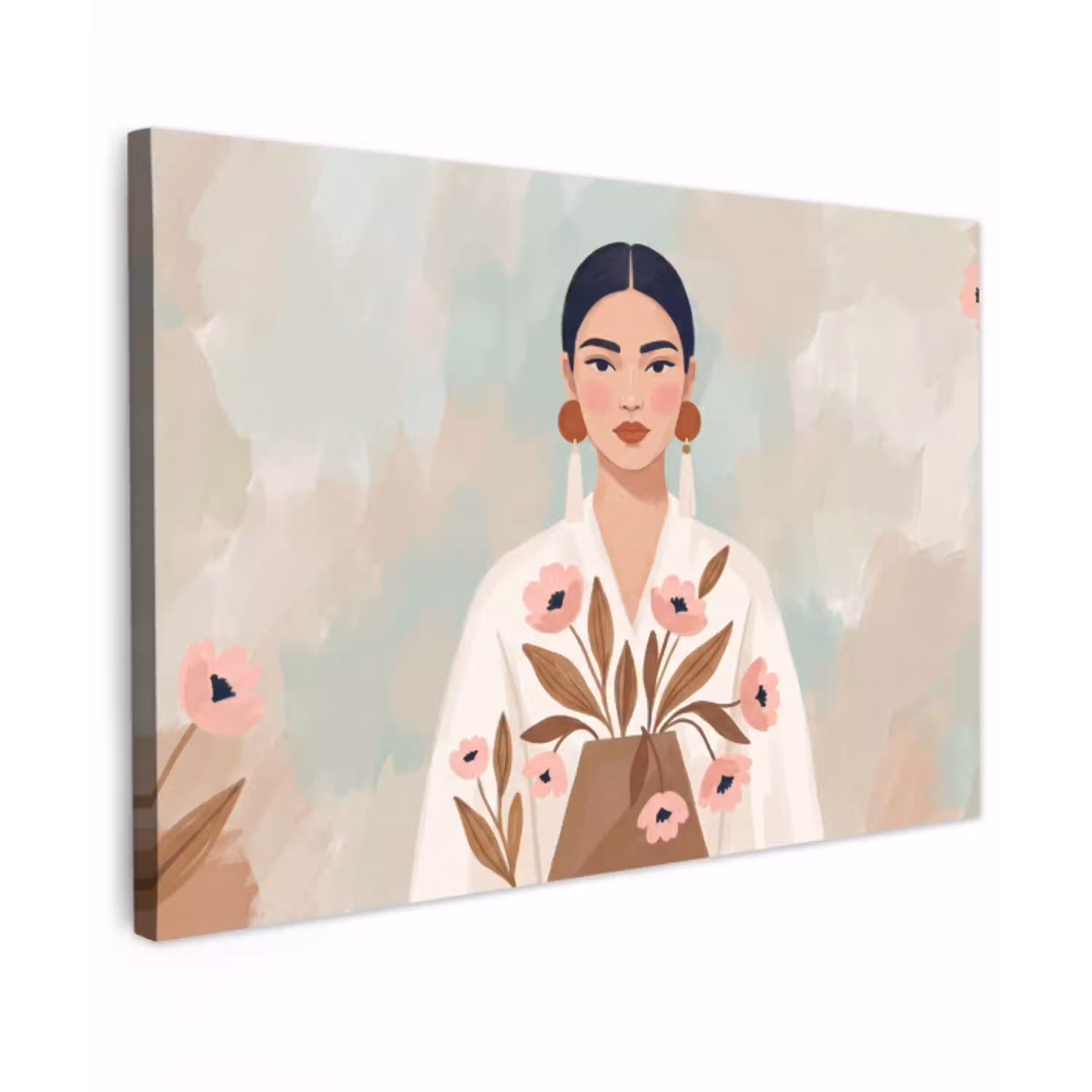 Vrouw - Kimono - Pastel canvas 2cm klein -z3d
