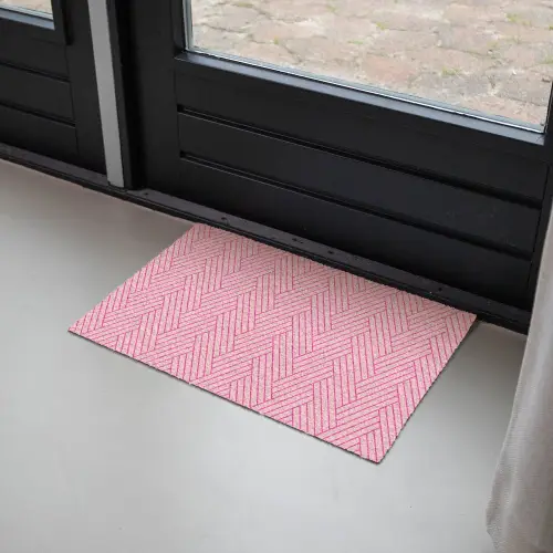 Roze - Patroon - Lijnen Deurmat klein 898 -sfeer2