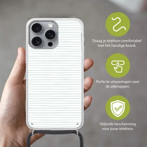 Zee - Sfeer - Strepen - Groen Hoesje iPhone 16 Pro Max met koord klein 804 -sfeer2_NL
