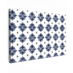 Tegelmotief - Blauw - Wit - Bloem canvas 2cm klein 34 -z3d