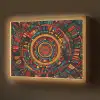 Mandala - Cirkels - Patronen Light Box met batterij (Wandlamp) middel -z3d_website