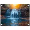 Herfstwaterval in het Bos tuinposter los doek klein -3d