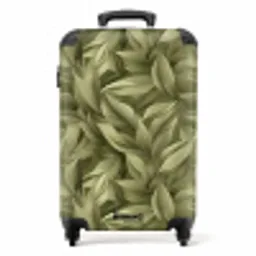 Bladeren - Modern - Groen NBS - Handbagage koffer - Volwassenen Unisex middel -productfoto_recht