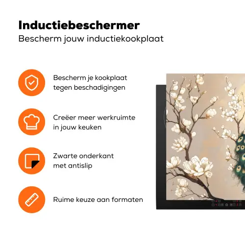 Pauw - Tak - Bloemen Inductie beschermer vinyl 3mm klein -zzzzzzz-td-ups