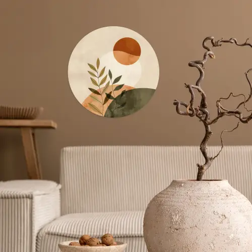 Takken - Vormen - Abstract Wandcirkel behangsticker klein -sfeer1