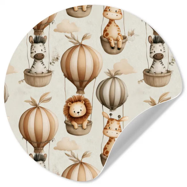 Behangcirkel - Safari - Luchtballonen - Taupe