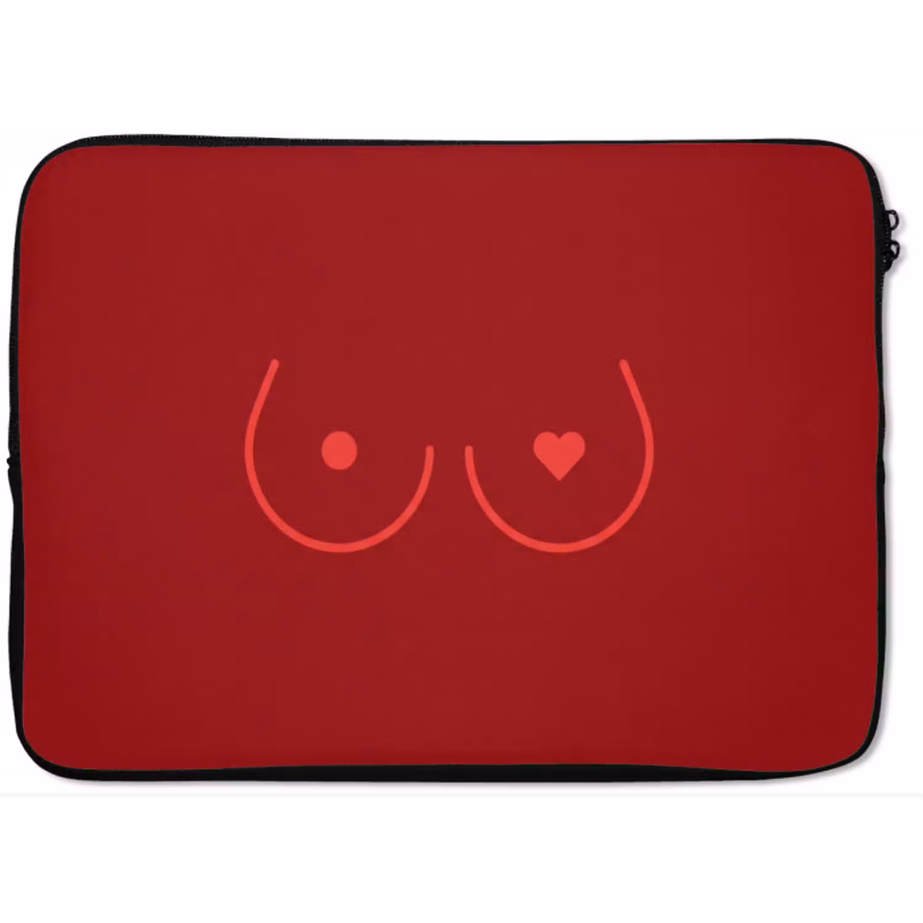 Minimalistisch - Lijnillustratie - Rood laptophoes neopreen klein -zkaufland3dotto