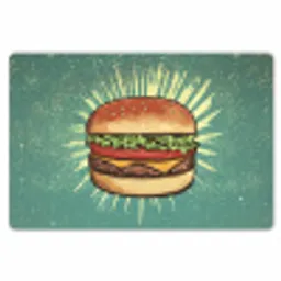 Hamburger - Illustratie - Sla - Kaas Placemat vinyl groot -zzsfeer1_Kitchenyeah-website
