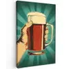 Bierglas - Schuim - Retro - Groen Tuinposter op houten frame 2 cm dik klein -3d
