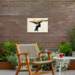 Vrouw - Golven - Zwart Tuinposter op houten frame 2 cm dik klein -sfeer3