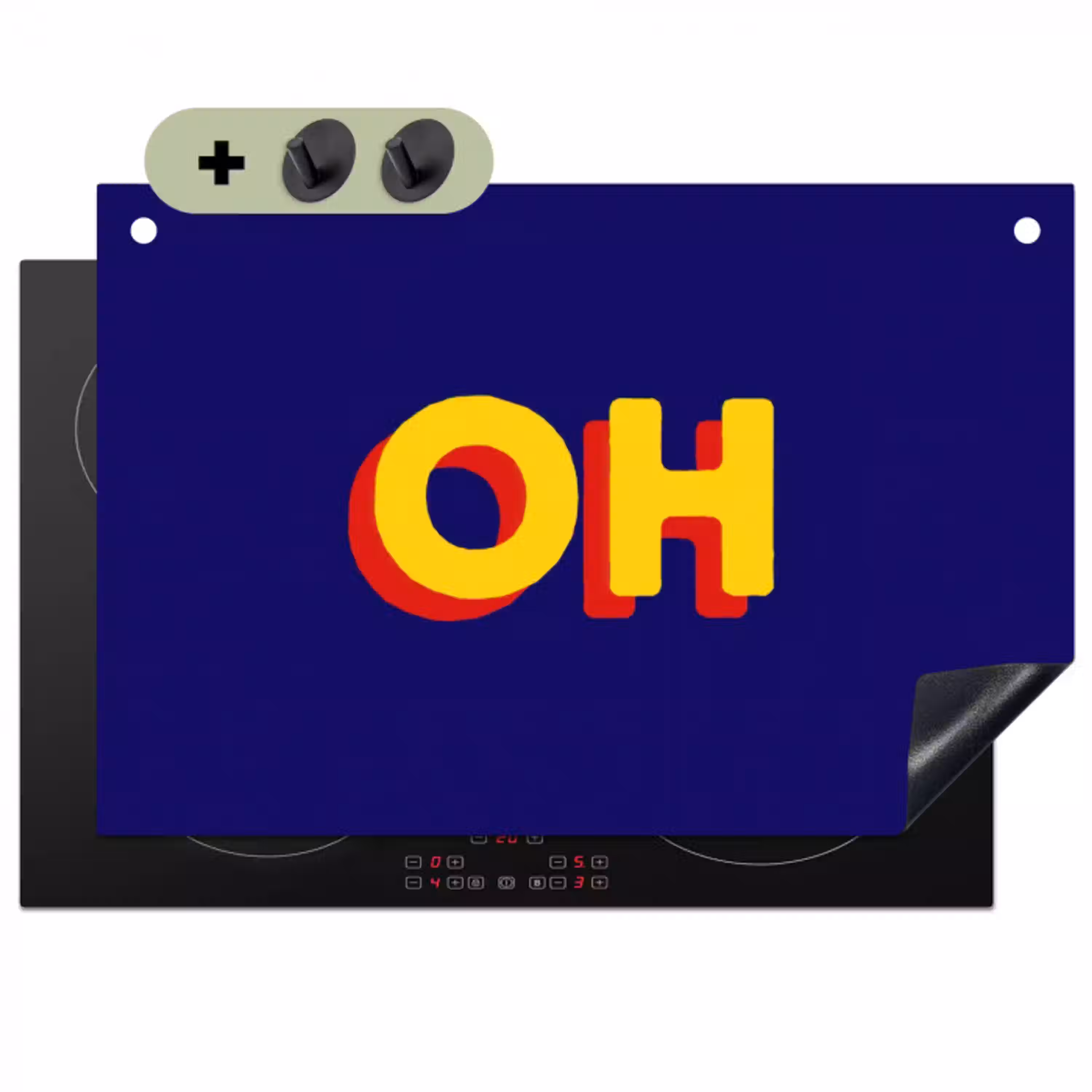 Blauw - Geel - OH - Schaduw Inductie beschemer met haakjes klein -3d