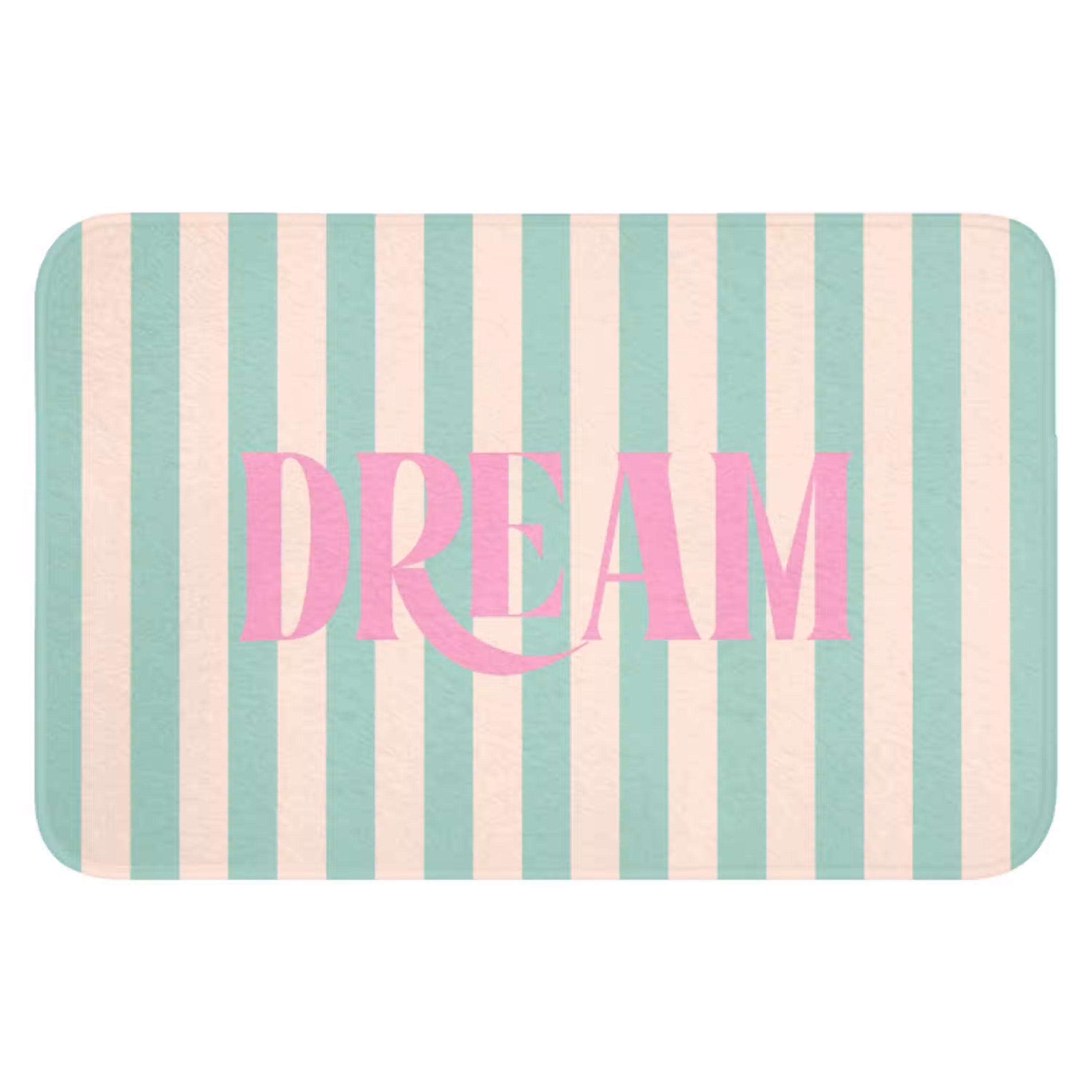 Roze - Groen - Strepen - Dream WCmat klein -3d