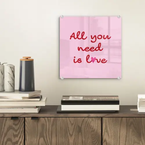 Tekst - Roze - Love - Hart plexiglas 5mm klein -sfeer1