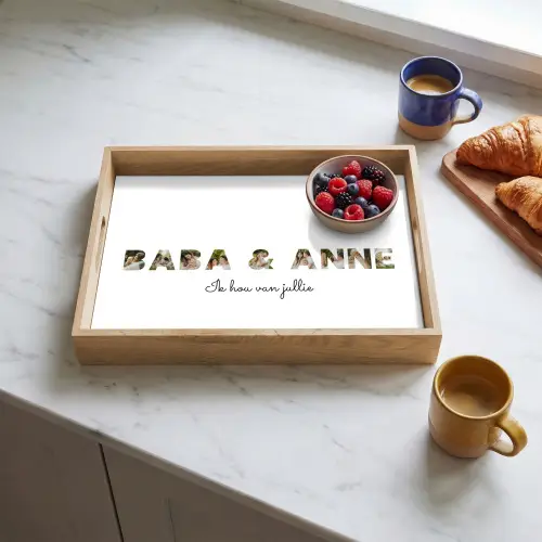 Baba & Anne - Lettercollage Dienblad Rechthoek middel -sfeer2
