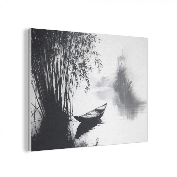 Boot - Rivier - Bamboe - Wit PET vilt klein -3d