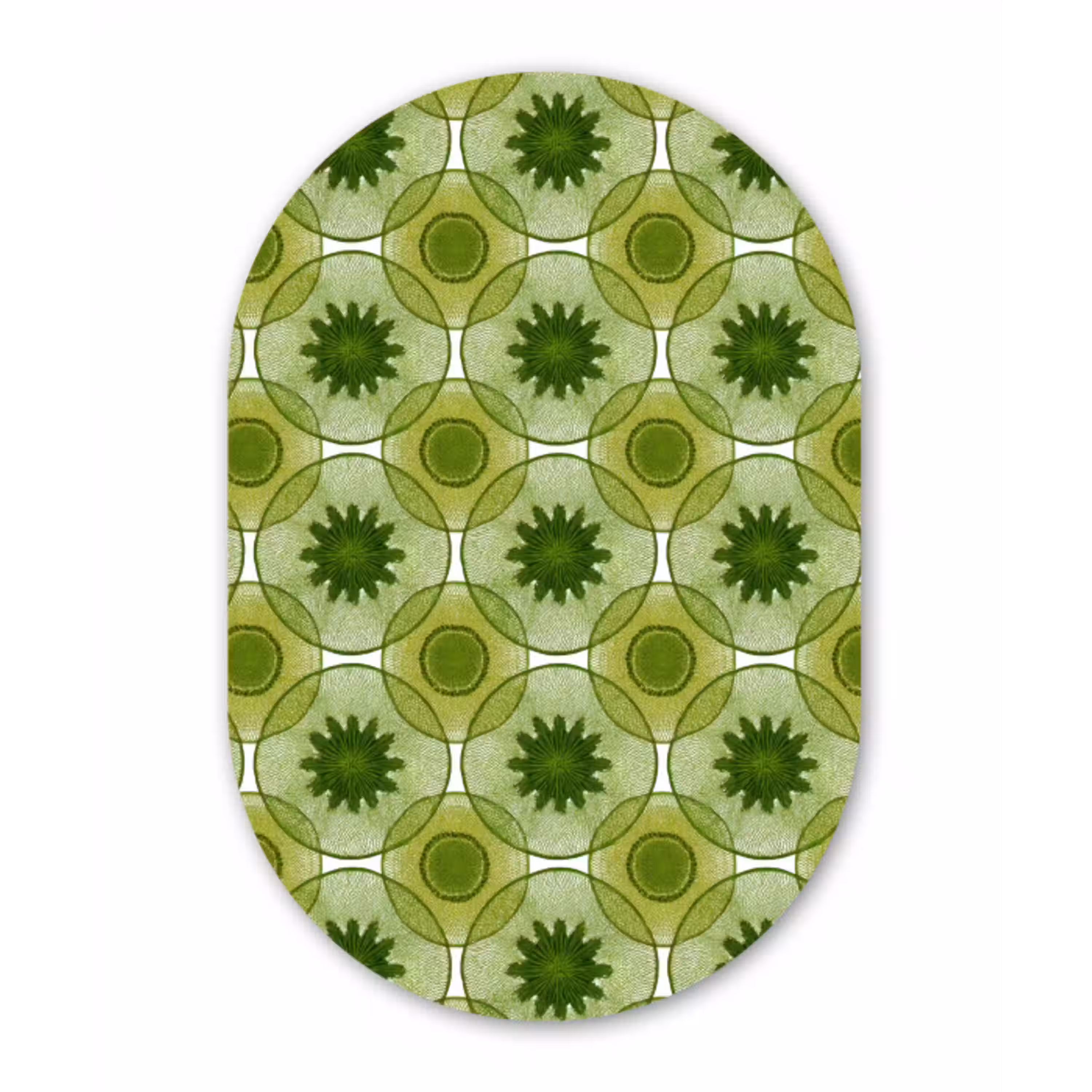 Cirkels - Patroon - Groen Wandcirkel Ovaal Aluminium middel 839 -3d