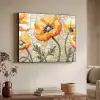 Klaprozen - Oranje - Mozaïek - Bladeren Textielframe zwart klein -sfeer3