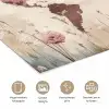 Wereldkaart - Roze - Bloemen poster papier klein -closeup_NL