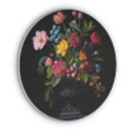 Bloemen - Vrolijk - Vaas Akoestische PET Vilt - Rond klein -3d