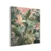 Compositie van bladeren - Groen - Roze aluminium wit klein -3d