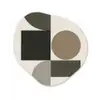 Aardetinten - Abstracte compositie - Eenvoudige vormen Wandcirkel Organisch Forex 3mm klein -3d