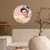 Badkamer - Eend - Blauw Wandcirkel behangsticker klein -sfeer1