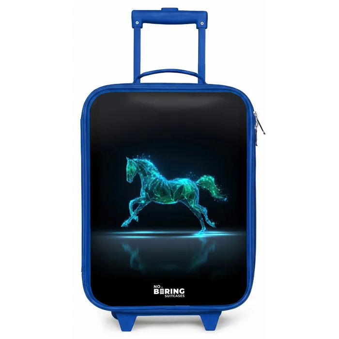Futuristisch galopperend paard Kinderkoffer - Blauw klein -zz3dotto