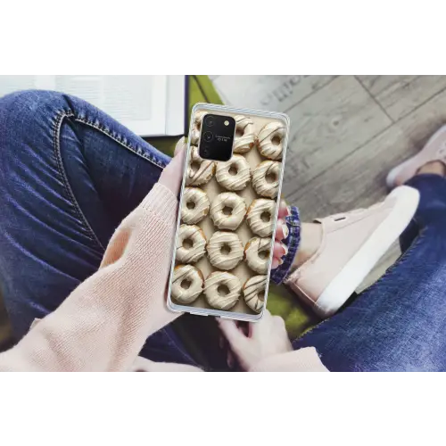 Donuts - Chocolade - Wit - Beige Telefoonhoesje Samsung Galaxy S10 Lite klein -handS10Lite