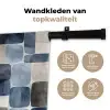 Patroon - Blauw - Vierkanten Wandkleed katoen klein -sfeer2