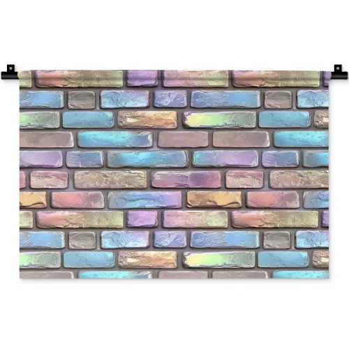 Stenen - Regenboog - Metallic Wandkleed katoen klein 269 -zz3d