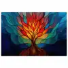 Sierglas - Boom - Rood - Vlakken poster papier klein -3d