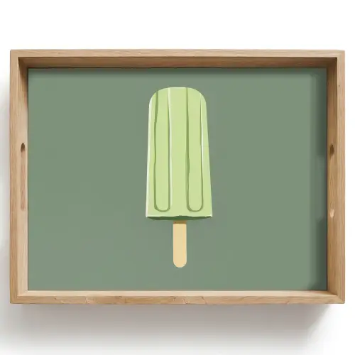 Groen - Waterijsje - Stokje - Illustratie Dienblad Rechthoek middel -z3d_shopping