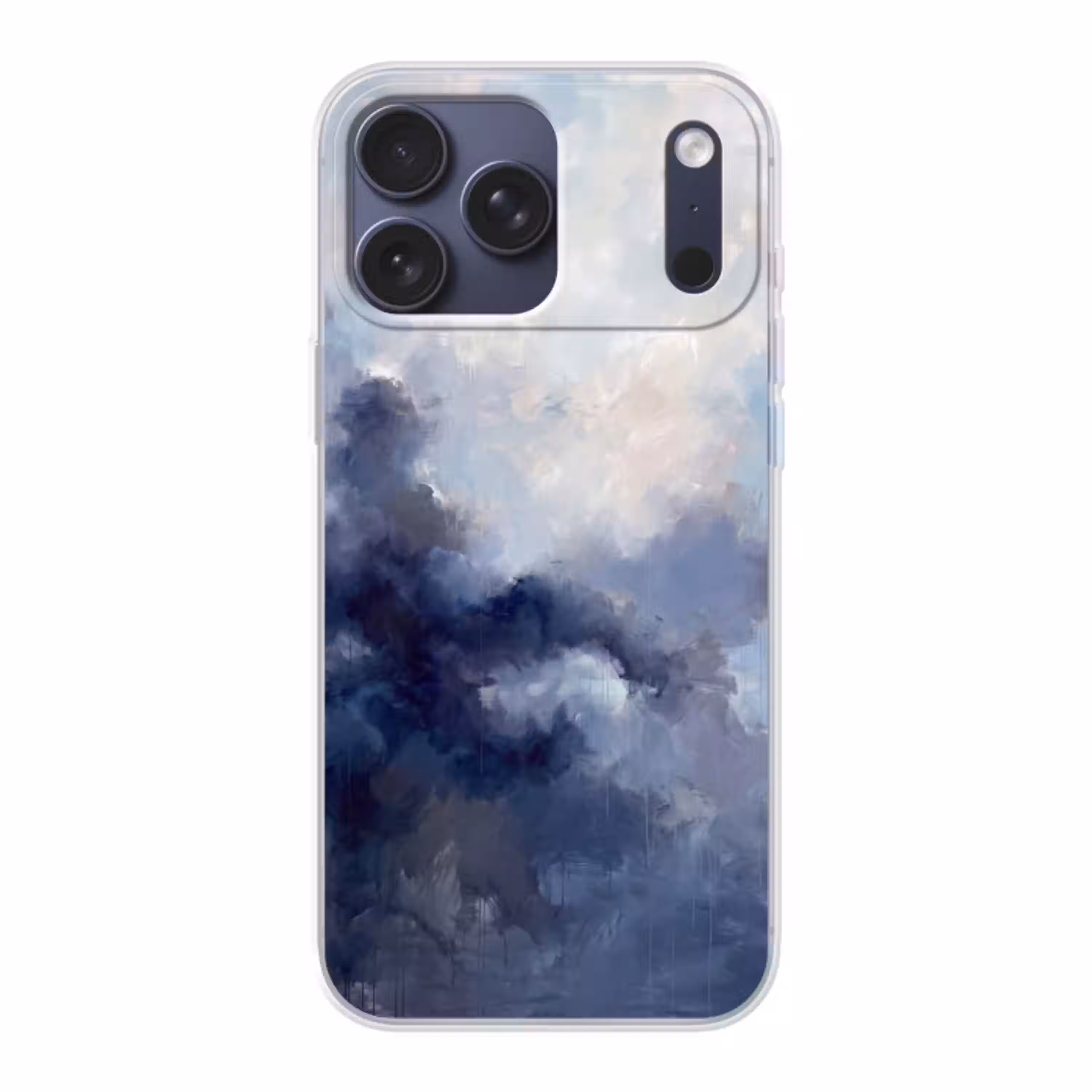 Abstract - Wolken - Modern - Blauw - Kunst Telefoonhoesje iPhone 17 Pro Max klein -3d