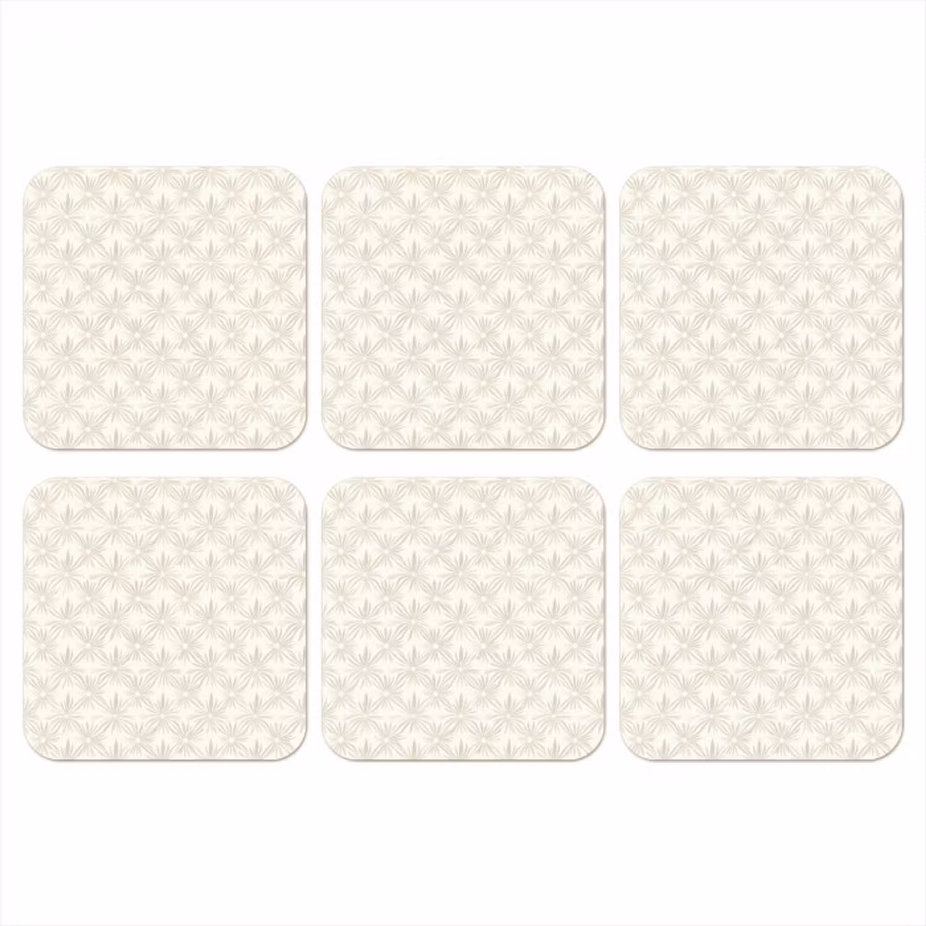 Patroon - Bloemen - Beige onderzetter kurk middel 366 -3d