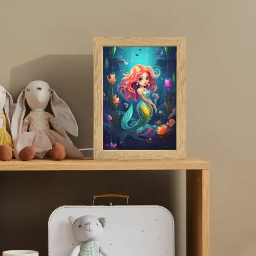 Zeemeermin - Bloemen - Onderwater - Meisjes - Kind Light Box met kabel klein -sfeer2_kind