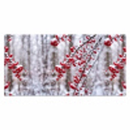 Bessen - Takken - Sneeuw - Winter - Kleurrijk Muismat XXL klein -3d_leeg