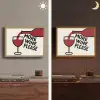 Wijnfles - Quote - Rood - Glas Light Box met batterij (Wandlamp) middel -sfeer3