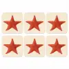 Zeester - Bobbels - Rood onderzetter kurk middel -3d