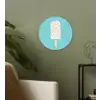 Ijsje - Stokje - Sprinkles - Lichtblauw Wandcirkel kunststof plaat 5mm dik klein -sfeer3