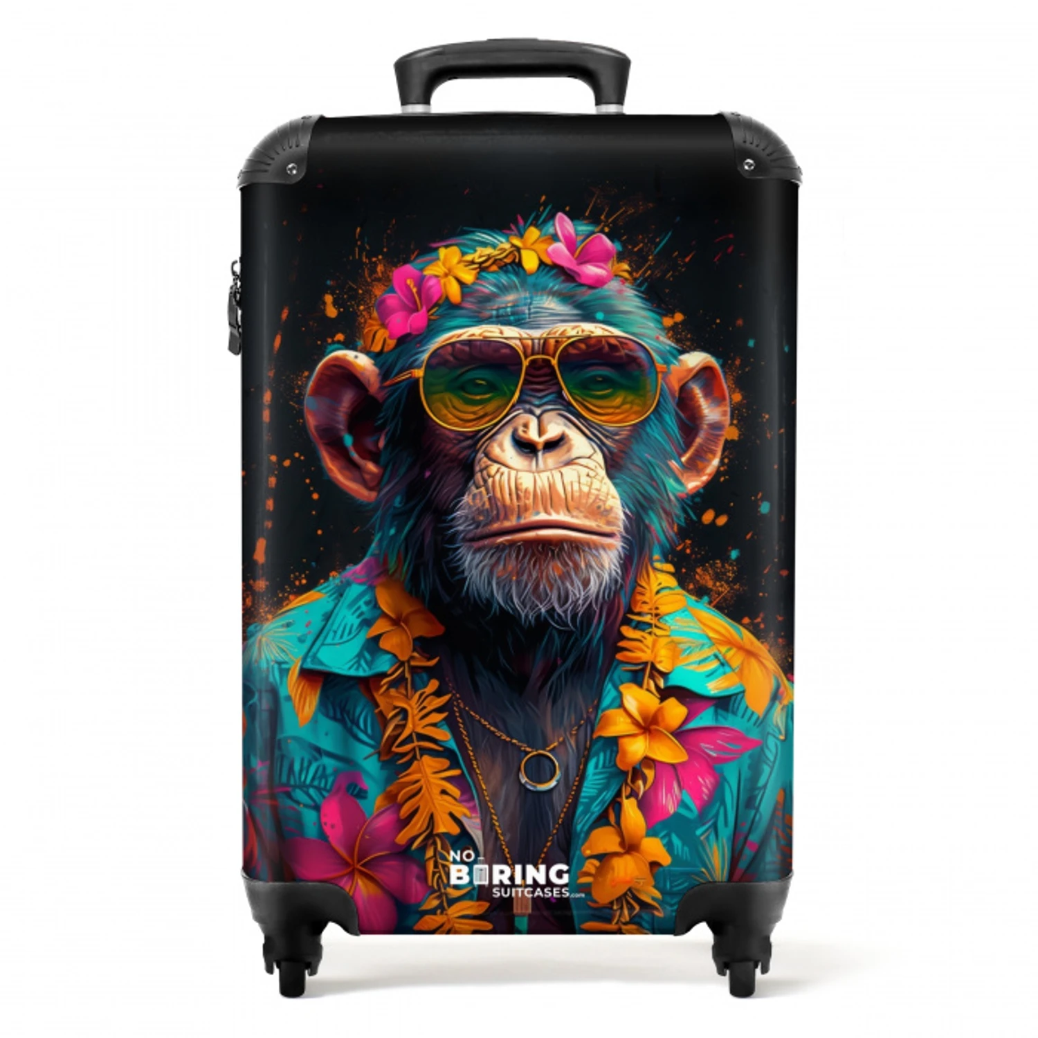 Chimpansee met Hawaii blouse NBS - Handbagage koffer - Unisex middel -productfoto_recht