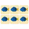 Blauw - Dory - Vis - Staartvin onderzetter kurk middel -3d