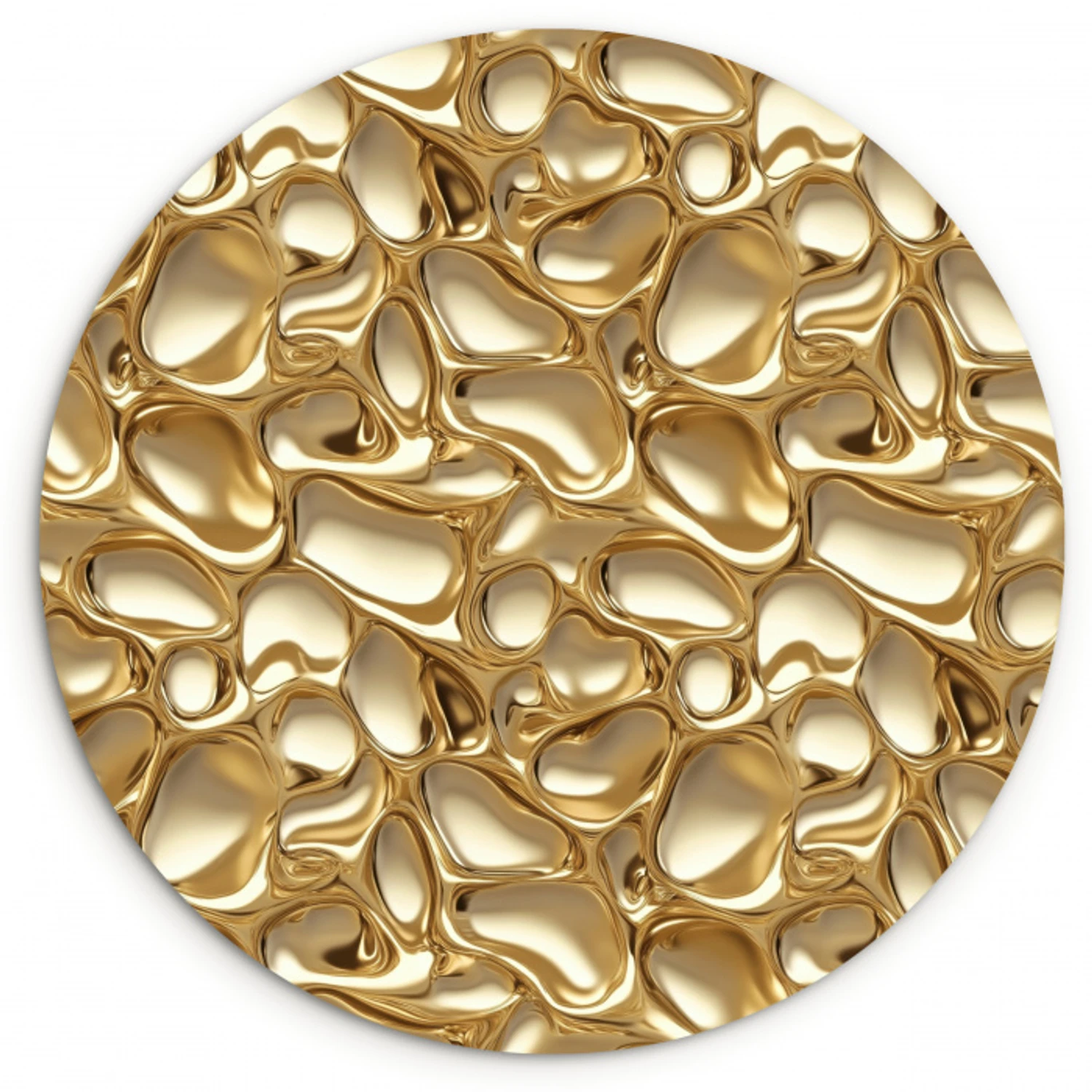 Abstract - Modern - Goud Wandcirkel kunststof plaat 5mm dik klein 188 -3d