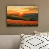 Klaprozen - Bloemen - Heuvels - Zonsondergang canvas 2cm klein -sfeer3