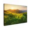 Gras - Heuvels - Zon - Natuur - Landschap canvas 2cm klein -z3d