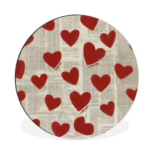 Hartjes - Krant - Loveyou Wandcirkel aluminium klein -3d