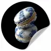Eten - Macarons - Delfts blauw - Koekjes Wandcirkel behangsticker klein -3d