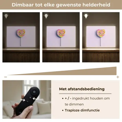 Hart - Lolly - Snoep Light Box met batterij (Wandlamp) middel -USP_dimbaarNL