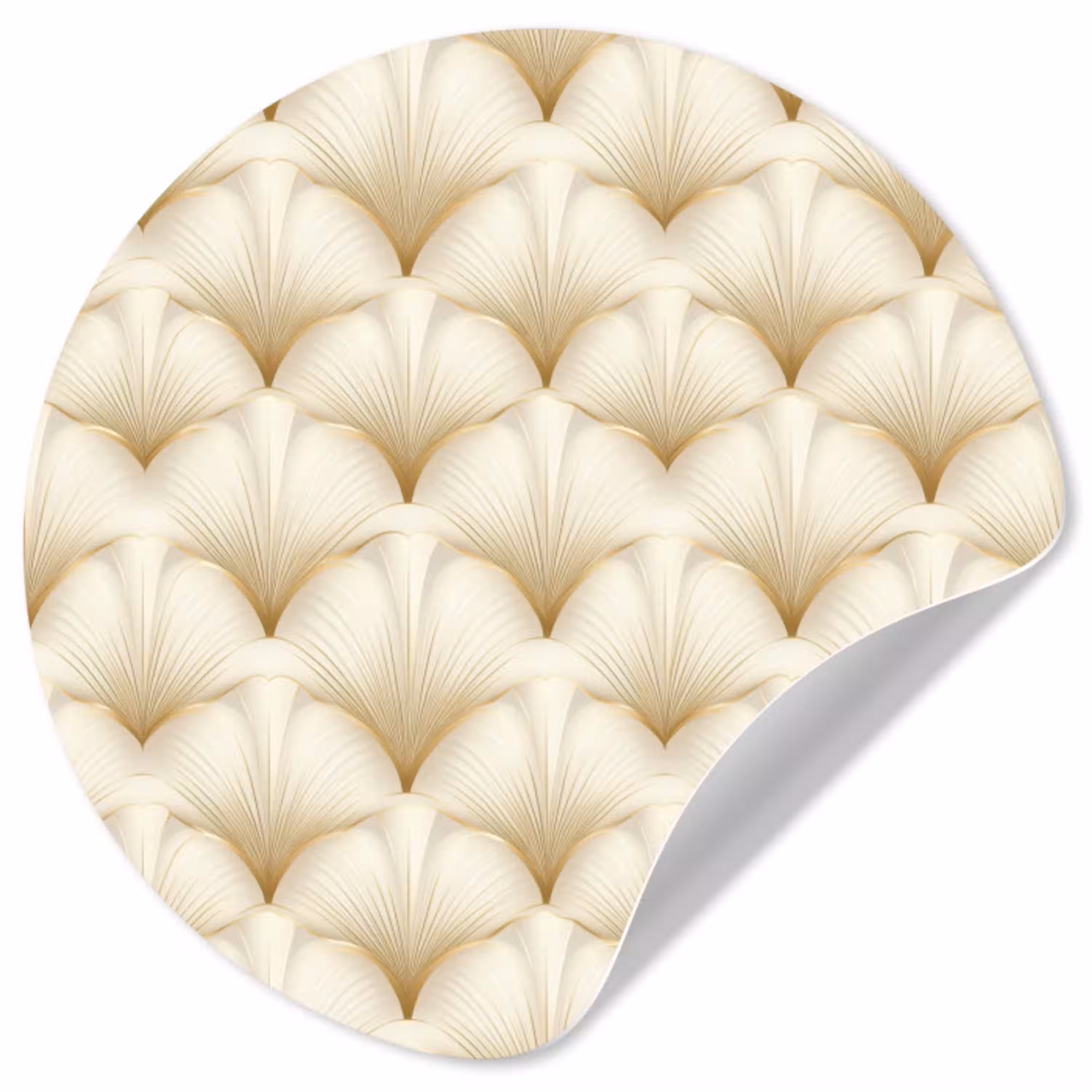 Waaier - Motief -  Goud Wandcirkel behangsticker klein 186 -3d