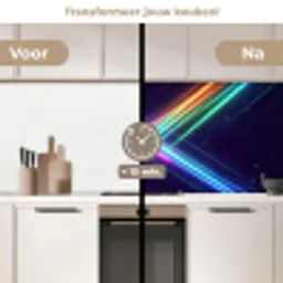 Kruisen - Lasterstralen - Neon keuken achterwand 2 middel -voor-na2_NL