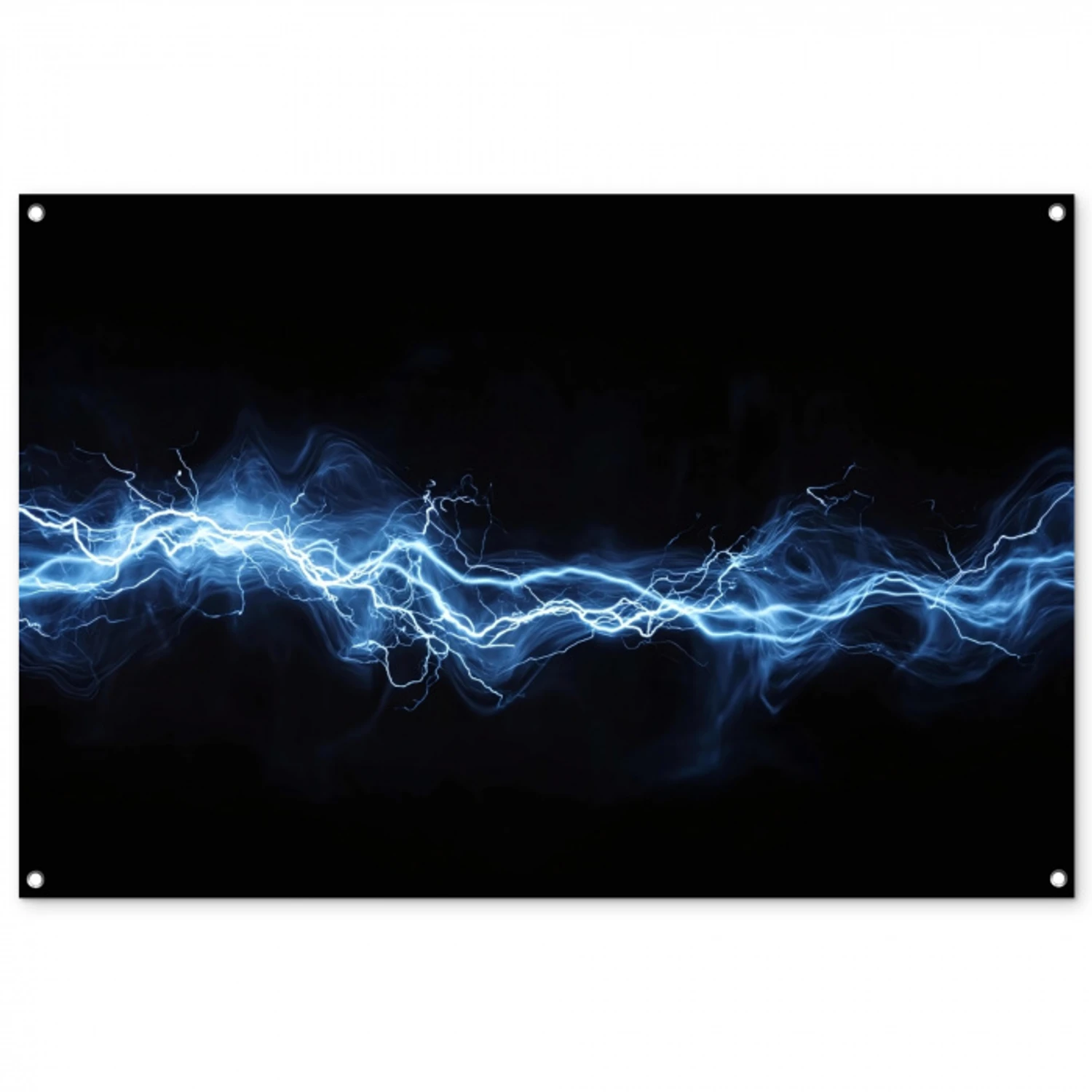 Gaming - Bliksemflits - Blauw - Energie tuinposter los doek groot -3d